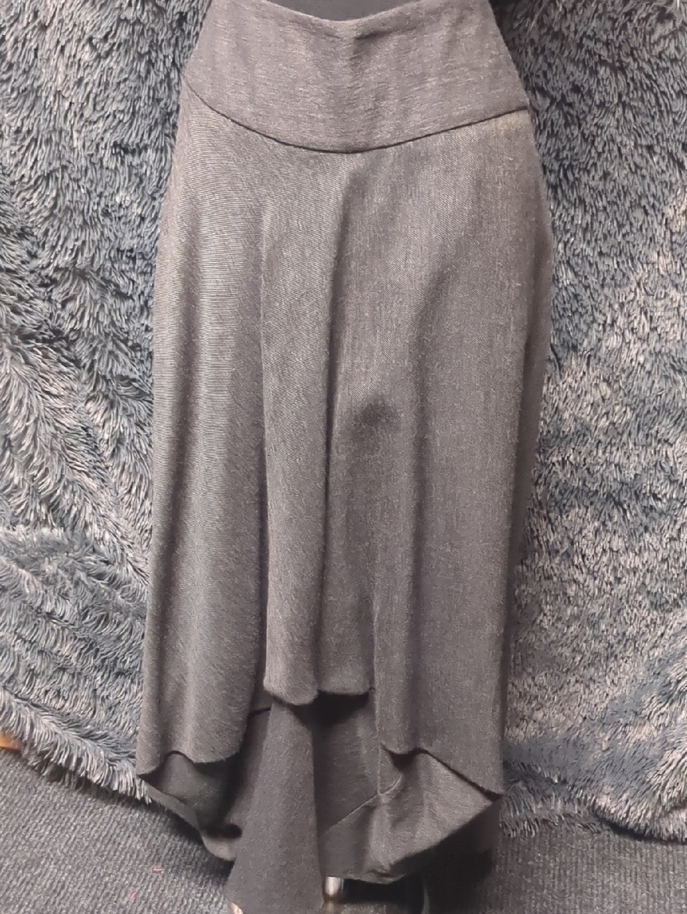 Sarah Pacini Charcoal High-Low A-Line Skirt